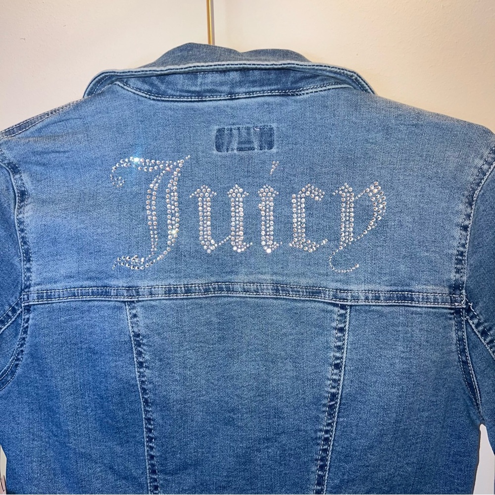 Juicy Couture Corset Trucker Denim Jacket Rhinestone Back S NWT - Picture 8 of 16
